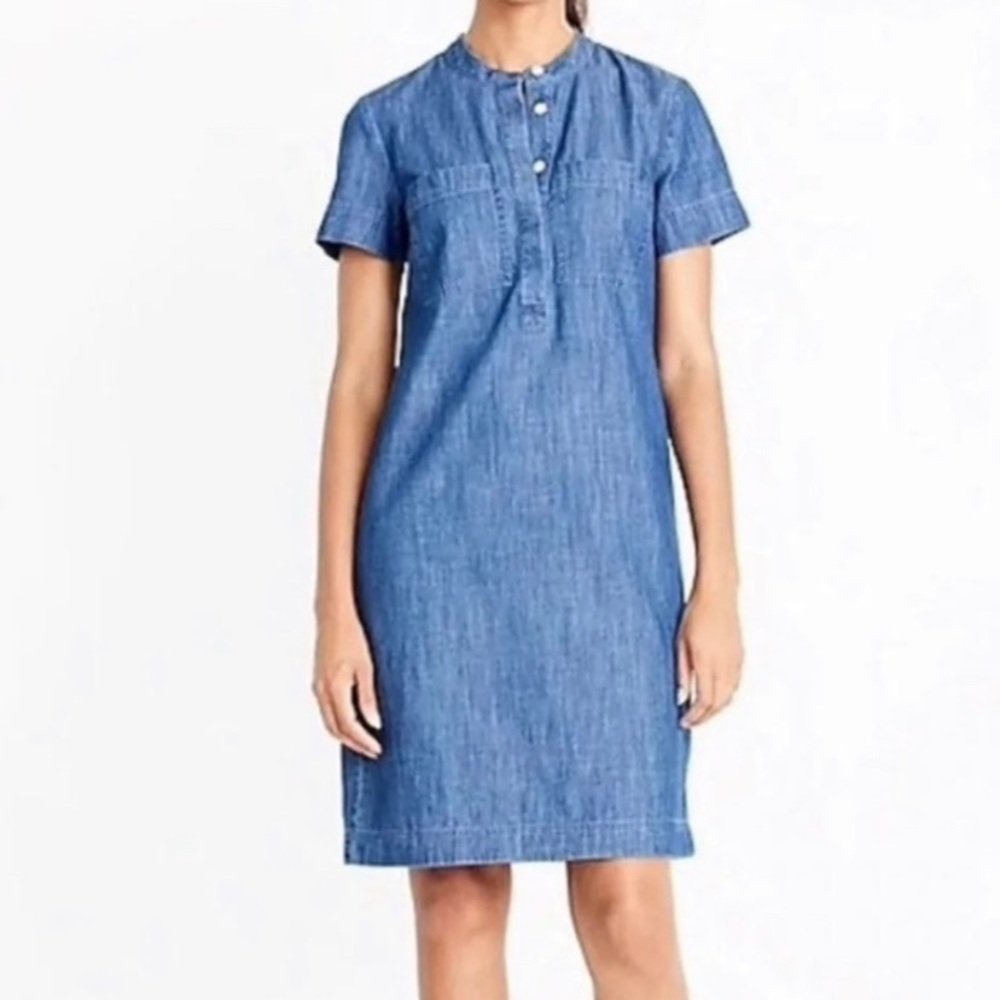 J. Crew Factory Chambray Dress Sz 2